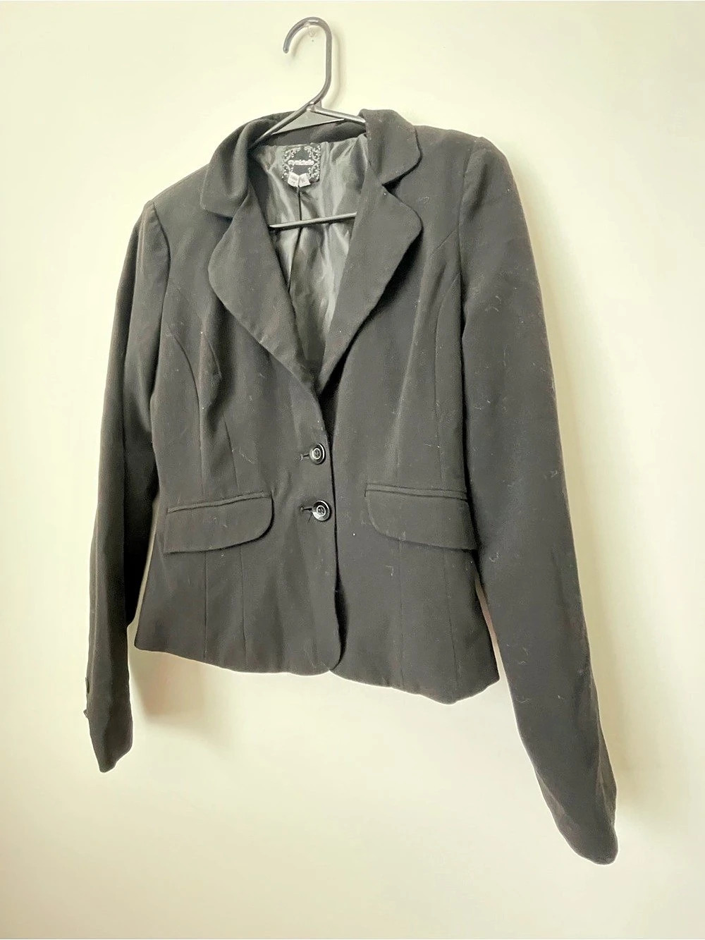 My Michelle Black Jacket Blazer Medium 2-Button Lined Close Sleek Classic